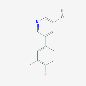 molecular formula C12H10FNO B6366161 5-(4-Fluoro-3-methylphenyl)-3-hydroxypyridine, 95% CAS No. 1261941-27-8
