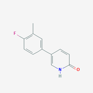 molecular formula C12H10FNO B6366168 5-(4-Fluoro-3-methylphenyl)-2-hydroxypyridine, 95% CAS No. 1111109-19-3