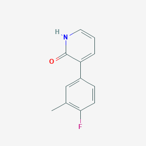 molecular formula C12H10FNO B6366169 3-(4-Fluoro-3-methylphenyl)-2-hydroxypyridine, 95% CAS No. 1261971-36-1