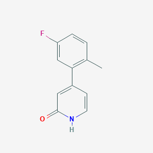 molecular formula C12H10FNO B6366191 4-(5-Fluoro-2-methylphenyl)-2-hydroxypyridine, 95% CAS No. 1261992-41-9