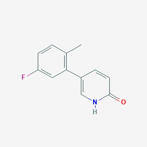 molecular formula C12H10FNO B6366193 5-(5-Fluoro-2-methylphenyl)-2-hydroxypyridine, 95% CAS No. 1111109-58-0