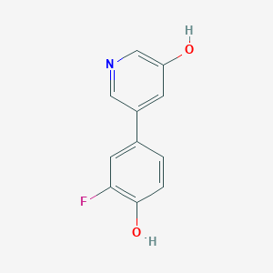 molecular formula C11H8FNO2 B6366211 5-(3-Fluoro-4-hydroxyphenyl)-3-hydroxypyridine, 95% CAS No. 1261971-49-6