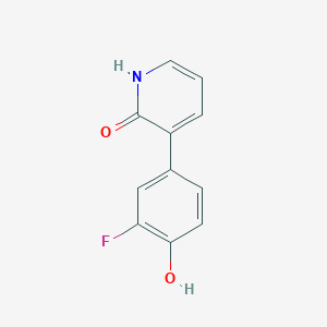 molecular formula C11H8FNO2 B6366220 3-(3-Fluoro-4-hydroxyphenyl)-2-hydroxypyridine, 95% CAS No. 1261971-47-4