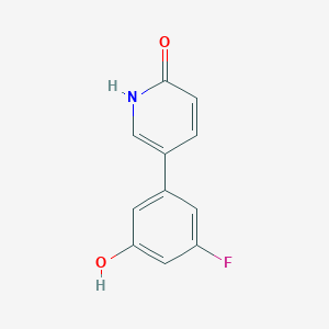 molecular formula C11H8FNO2 B6366226 5-(3-Fluoro-5-hydroxyphenyl)-2-hydroxypyridine, 95% CAS No. 1261971-69-0