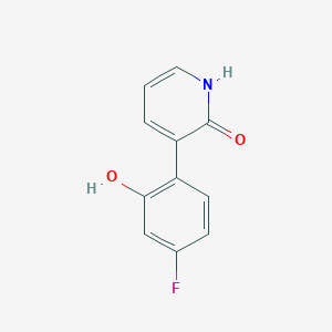 molecular formula C11H8FNO2 B6366240 3-(4-Fluoro-2-hydroxyphenyl)-2-hydroxypyridine, 95% CAS No. 1261981-43-4