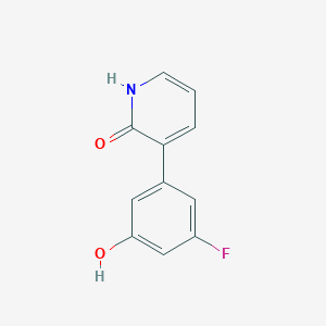 molecular formula C11H8FNO2 B6366259 3-(3-Fluoro-5-hydroxyphenyl)-2-hydroxypyridine, 95% CAS No. 1261909-38-9