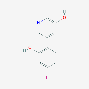 molecular formula C11H8FNO2 B6366265 5-(4-Fluoro-2-hydroxyphenyl)-3-hydroxypyridine, 95% CAS No. 1261895-69-5