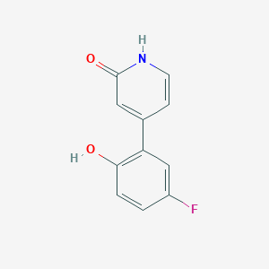 molecular formula C11H8FNO2 B6366287 4-(5-Fluoro-2-hydroxyphenyl)-2-hydroxypyridine, 95% CAS No. 1261909-49-2