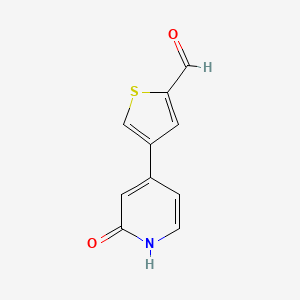 molecular formula C10H7NO2S B6366290 4-(2-Formylthiophen-4-yl)-2-hydroxypyridine, 95% CAS No. 1261971-71-4