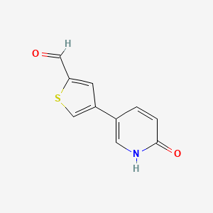 molecular formula C10H7NO2S B6366296 5-(2-Formylthiophen-4-yl)-2-hydroxypyridine, 95% CAS No. 1261924-87-1