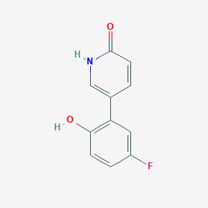 molecular formula C11H8FNO2 B6366316 5-(5-Fluoro-2-hydroxyphenyl)-2-hydroxypyridine, 95% CAS No. 1111110-27-0
