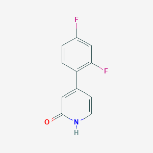 molecular formula C11H7F2NO B6366406 4-(2,4-Difluorophenyl)-2-hydroxypyridine, 95% CAS No. 1261937-32-9