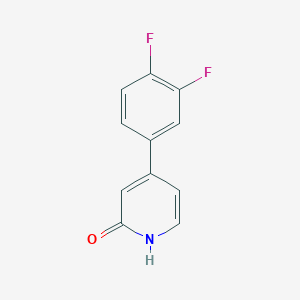 molecular formula C11H7F2NO B6366410 4-(3,4-Difluorophenyl)-2-hydroxypyridine, 95% CAS No. 1261981-56-9