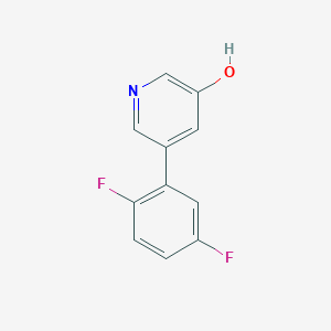 molecular formula C11H7F2NO B6366478 5-(2,5-Difluorophenyl)-3-hydroxypyridine, 95% CAS No. 1261998-51-9