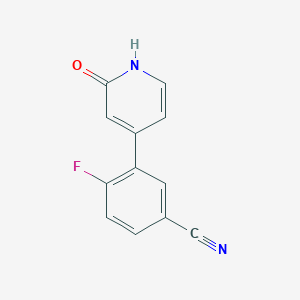molecular formula C12H7FN2O B6366596 4-(5-Cyano-2-fluorophenyl)-2-hydroxypyridine, 95% CAS No. 1261981-68-3