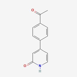 molecular formula C13H11NO2 B6366601 4-(4-Acetylphenyl)-2-hydroxypyridine, 95% CAS No. 1261957-00-9