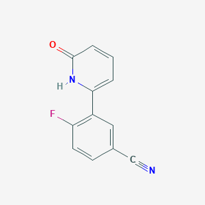 molecular formula C12H7FN2O B6366615 6-(5-Cyano-2-fluorophenyl)-2-hydroxypyridine, 95% CAS No. 1111114-47-6