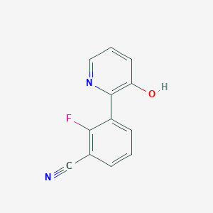 molecular formula C12H7FN2O B6366625 2-(3-Cyano-2-fluorophenyl)-3-hydroxypyridine, 95% CAS No. 1261908-07-9