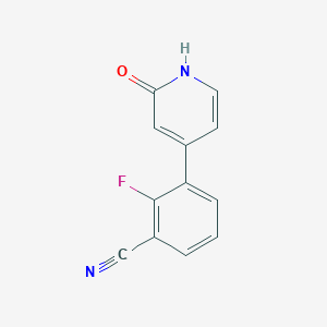 4-(3-Cyano-2-fluorophenyl)-2-hydroxypyridine, 95%