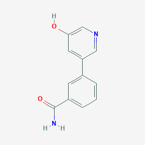 molecular formula C12H10N2O2 B6366677 5-(3-Aminocarbonylphenyl)-3-hydroxypyridine, 95% CAS No. 914305-96-7