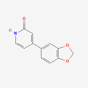 molecular formula C12H9NO3 B6366709 2-Hydroxy-4-(3,4-methylenedioxyphenyl)pyridine, 95% CAS No. 1261971-83-8