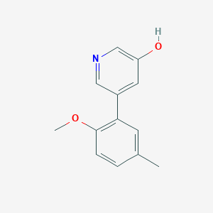 molecular formula C13H13NO2 B6366733 3-Hydroxy-5-(2-methoxy-5-methylphenyl)pyridine, 95% CAS No. 1261931-71-8