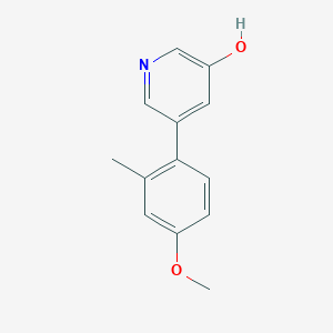 molecular formula C13H13NO2 B6366743 3-Hydroxy-5-(4-methoxy-2-methylphenyl)pyridine, 95% CAS No. 1261956-73-3