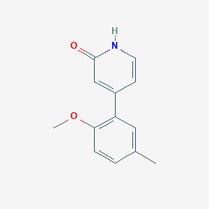molecular formula C13H13NO2 B6366751 2-Hydroxy-4-(2-methoxy-5-methylphenyl)pyridine, 95% CAS No. 1261992-46-4