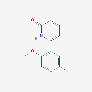molecular formula C13H13NO2 B6366757 2-Hydroxy-6-(2-methoxy-5-methylphenyl)pyridine, 95% CAS No. 1111110-51-0