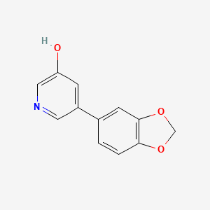molecular formula C12H9NO3 B6366764 3-Hydroxy-5-(3,4-methylenedioxyphenyl)pyridine, 95% CAS No. 1258623-96-9