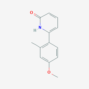 molecular formula C13H13NO2 B6366767 2-Hydroxy-6-(4-methoxy-2-methylphenyl)pyridine, 95% CAS No. 1111111-29-5