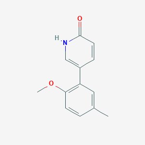 molecular formula C13H13NO2 B6366772 2-Hydroxy-5-(2-methoxy-5-methylphenyl)pyridine, 95% CAS No. 1111106-21-8