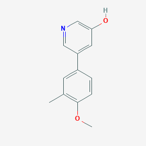 molecular formula C13H13NO2 B6366799 3-Hydroxy-5-(4-methoxy-3-methylphenyl)pyridine, 95% CAS No. 1261909-58-3