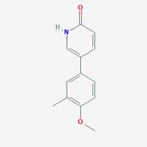 molecular formula C13H13NO2 B6366821 2-Hydroxy-5-(4-methoxy-3-methylphenyl)pyridine, 95% CAS No. 1111109-74-0