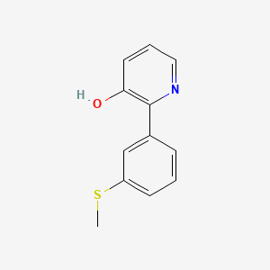 molecular formula C12H11NOS B6366850 3-Hydroxy-2-(3-methylthiophenyl)pyridine, 95% CAS No. 1261937-89-6