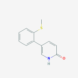 molecular formula C12H11NOS B6366877 2-Hydroxy-5-(2-methylthiophenyl)pyridine, 95% CAS No. 1111109-64-8