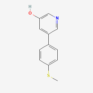 molecular formula C12H11NOS B6366911 3-Hydroxy-5-(4-methylthiophenyl)pyridine, 95% CAS No. 1261938-02-6