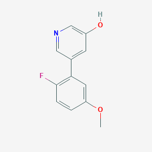 molecular formula C12H10FNO2 B6366972 5-(2-Fluoro-5-methoxyphenyl)-3-hydroxypyridine, 95% CAS No. 1261993-95-6