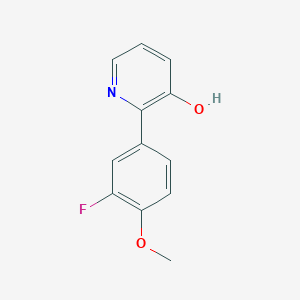 molecular formula C12H10FNO2 B6366985 2-(3-Fluoro-4-methoxyphenyl)-3-hydroxypyridine, 95% CAS No. 1261998-92-8
