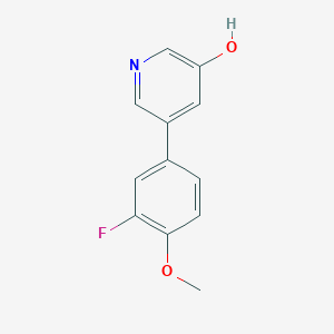 molecular formula C12H10FNO2 B6366993 5-(3-Fluoro-4-methoxyphenyl)-3-hydroxypyridine, 95% CAS No. 1261938-17-3