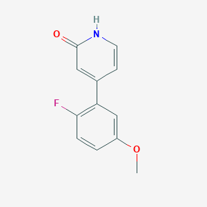molecular formula C12H10FNO2 B6367006 4-(2-Fluoro-5-methoxyphenyl)-2-hydroxypyridine, 95% CAS No. 1261938-13-9