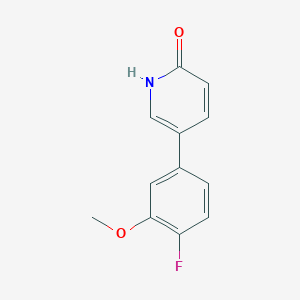 molecular formula C12H10FNO2 B6367033 5-(4-Fluoro-3-methoxyphenyl)-2-hydroxypyridine, 95% CAS No. 1261895-80-0