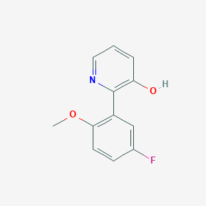 molecular formula C12H10FNO2 B6367035 2-(5-Fluoro-2-methoxyphenyl)-3-hydroxypyridine, 95% CAS No. 1261999-24-9