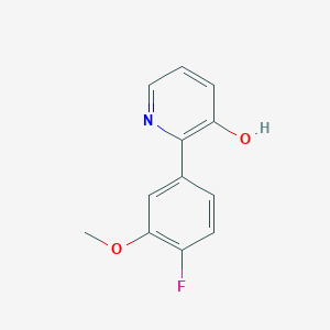 molecular formula C12H10FNO2 B6367047 2-(4-Fluoro-3-methoxyphenyl)-3-hydroxypyridine, 95% CAS No. 1261945-15-6
