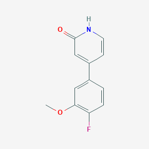 molecular formula C12H10FNO2 B6367064 4-(4-Fluoro-3-methoxyphenyl)-2-hydroxypyridine, 95% CAS No. 1261901-50-1
