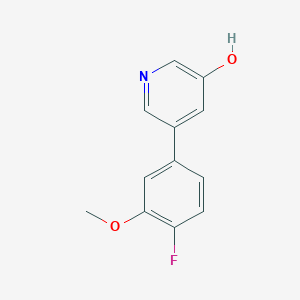 molecular formula C12H10FNO2 B6367074 5-(4-Fluoro-3-methoxyphenyl)-3-hydroxypyridine, 95% CAS No. 1261992-53-3