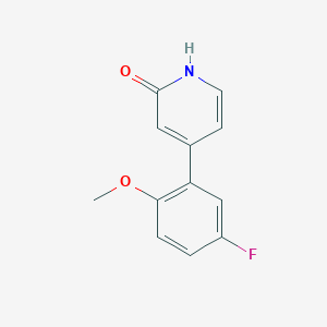 molecular formula C12H10FNO2 B6367087 4-(5-Fluoro-2-methoxyphenyl)-2-hydroxypyridine, 95% CAS No. 1261972-00-2