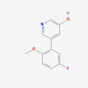 molecular formula C12H10FNO2 B6367091 5-(5-Fluoro-2-methoxyphenyl)-3-hydroxypyridine, 95% CAS No. 1261957-47-4