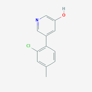 molecular formula C12H10ClNO B6367100 5-(2-Chloro-4-methylphenyl)-3-hydroxypyridine, 95% CAS No. 1258616-35-1