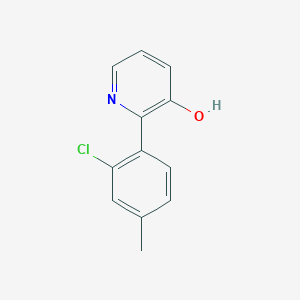 molecular formula C12H10ClNO B6367107 2-(2-Chloro-4-methylphenyl)-3-hydroxypyridine, 95% CAS No. 1261908-43-3
